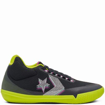 Converse Hi-Vis All Star BB Evo - Miesten Matalavartiset Tennarit - Mustat/Sitruuna